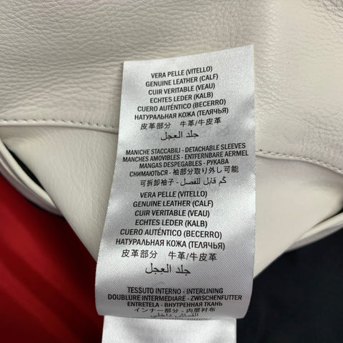 ALEXANDER MCQUEEN Size 38 Off White Leather Biker Jacket