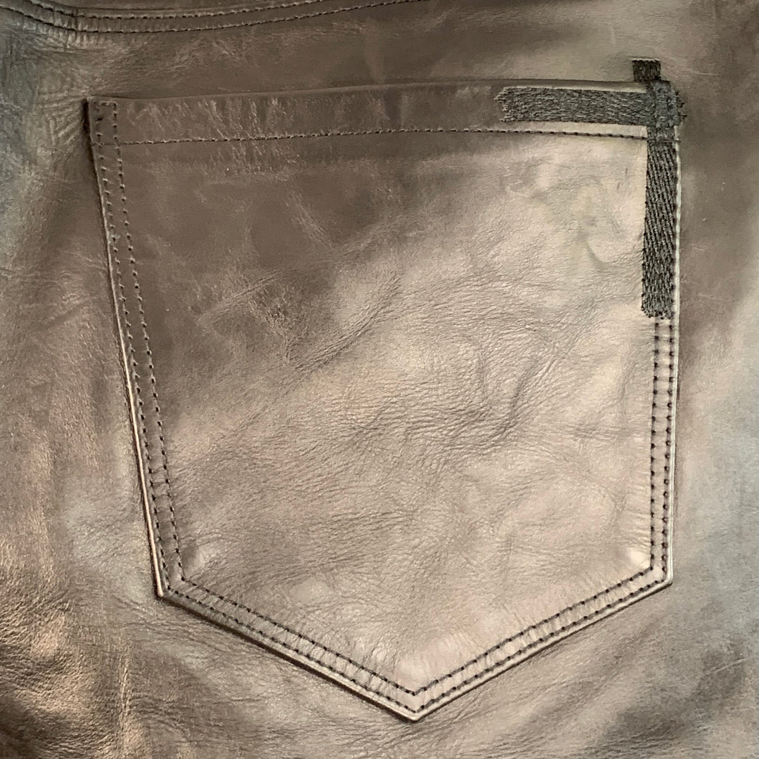 RtA Size 30 Black Leather Jean Cut Slim Tapered Casual Pants