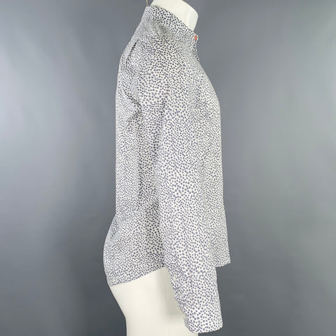 PS by PAUL SMITH Size S White Grey Abstract Cotton Long Sleeve Shirt