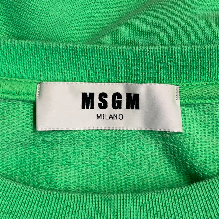 MSGM Size M Alessandro Green Graphic Cotton Crew Neck Sweatshirt