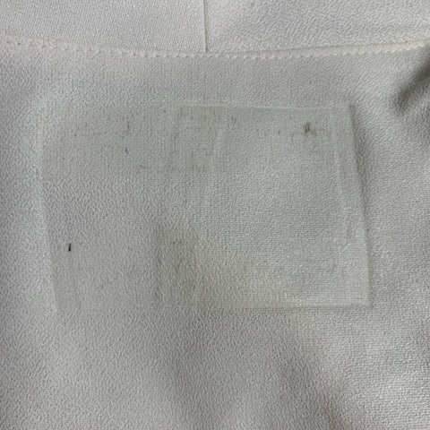 VINTAGE Size M Cream Crepe Collarless Jacket Blazer
