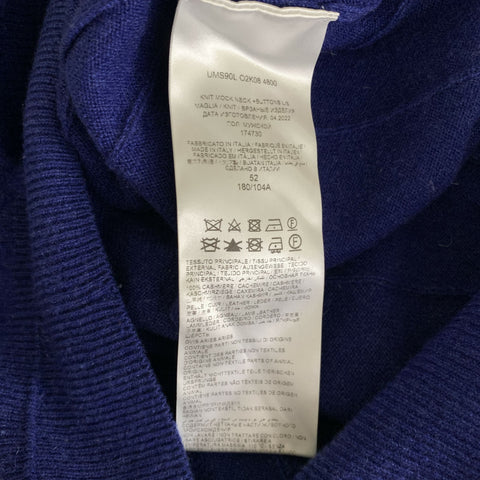 BRIONI Size L Blue Knit Cashmere Henley knit Pullover