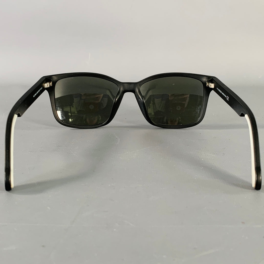MONCLER Black Acetate Square Mirrored Sunglasses