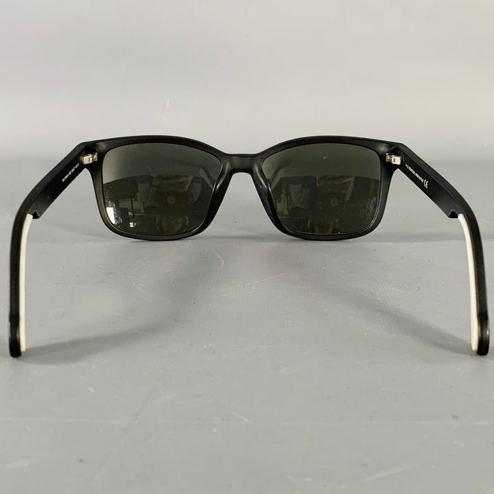 MONCLER Black Acetate Square Mirrored Sunglasses