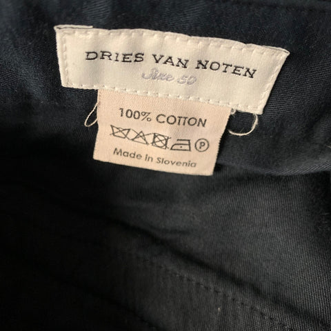 DRIES VAN NOTEN Size 33 Navy Cotton Dress Pants