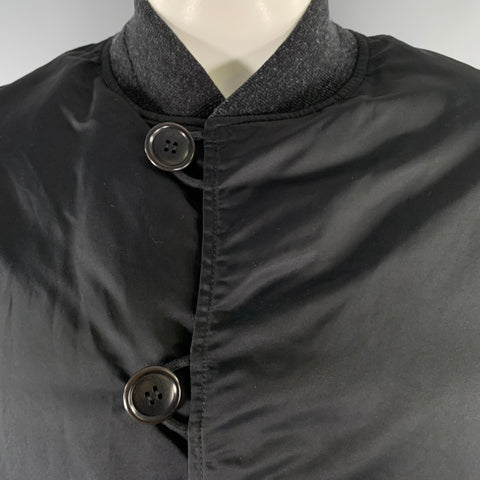 VISVIM Size L Black Nylon Reversible Bomber Jacket