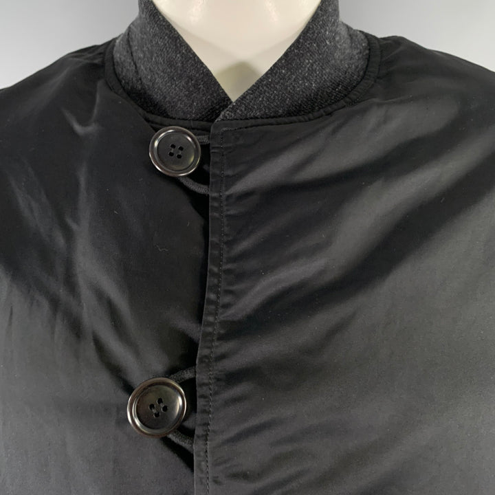 VISVIM Size L Black Nylon Reversible Bomber Jacket