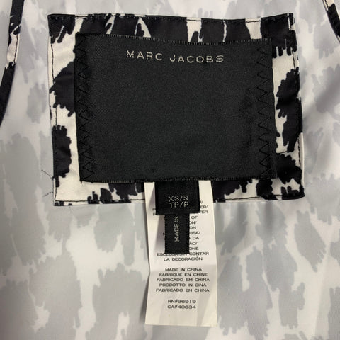 MARC JACOBS Size XS Black White Animal Print Polyester Jacket