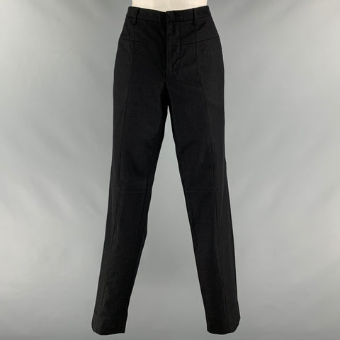 JIL SANDER Taille 38 Costume noir en laine patchwork à un bouton