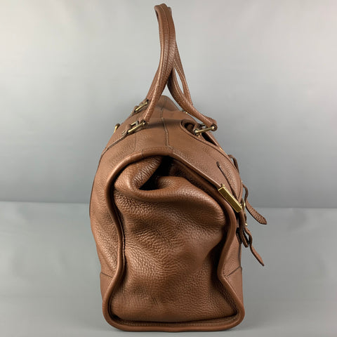 BURBERRY by Christopher Bailey Brown Textured Pebble Grain Leather Messenger Bag