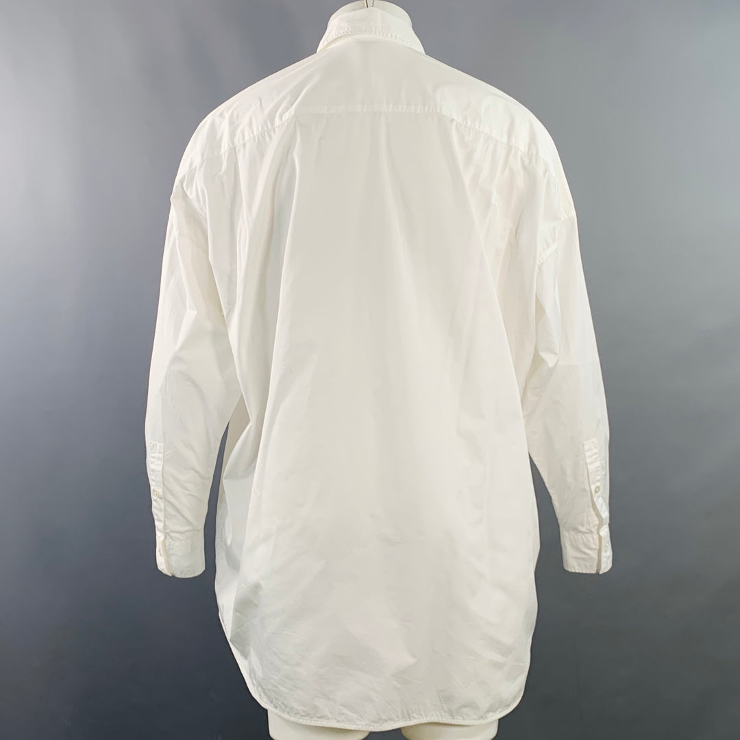 ISCRIRE SS20 Size S White Cotton Oversized One Pocket Volume Long Sleeve Shirt
