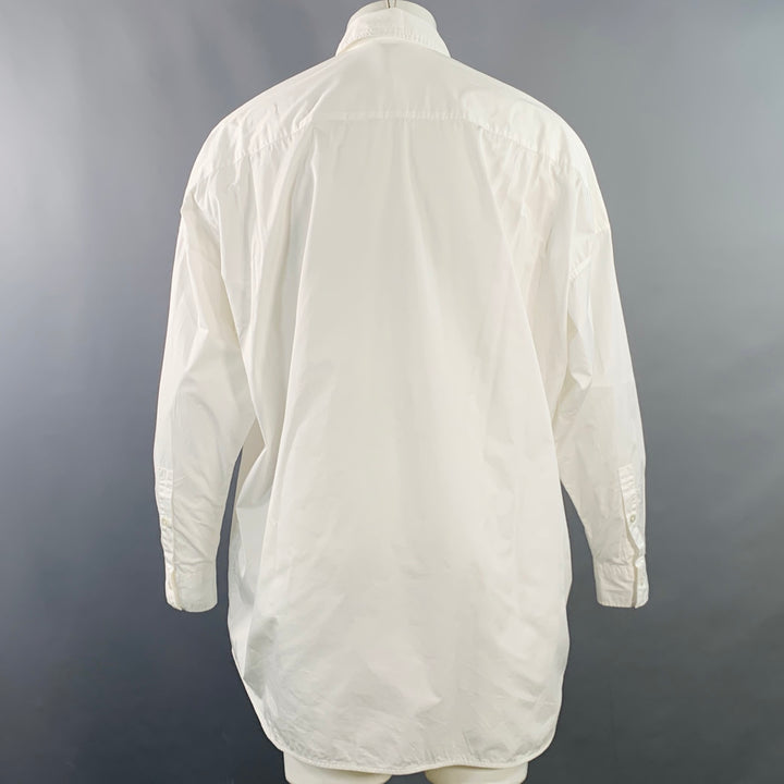 ISCRIRE SS20 Size S White Cotton Oversized One Pocket Volume Long Sleeve Shirt