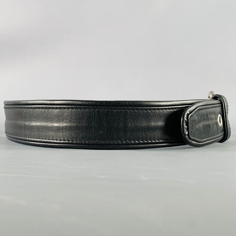 BUTCHEREI LINDINGER Size 34 Black Silver Grommets Belt