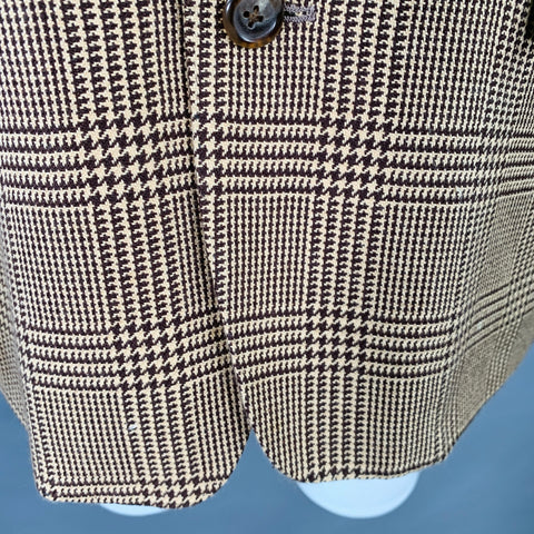 RALPH LAUREN Size 38 Regular Tan Brown Glenplaid Cotton Cashmere Sport Coat