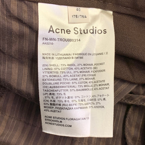 ACNE STUDIOS Size M Brown Wool Mohair Elastic Waistband Casual Pants