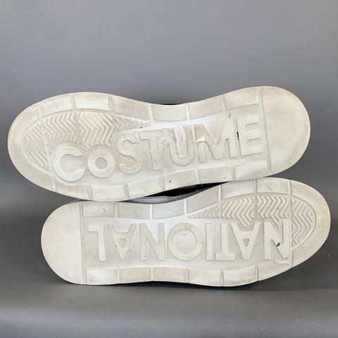 CoSTUME NATIONAL Size 9 Black White Fabric Pull On Boots