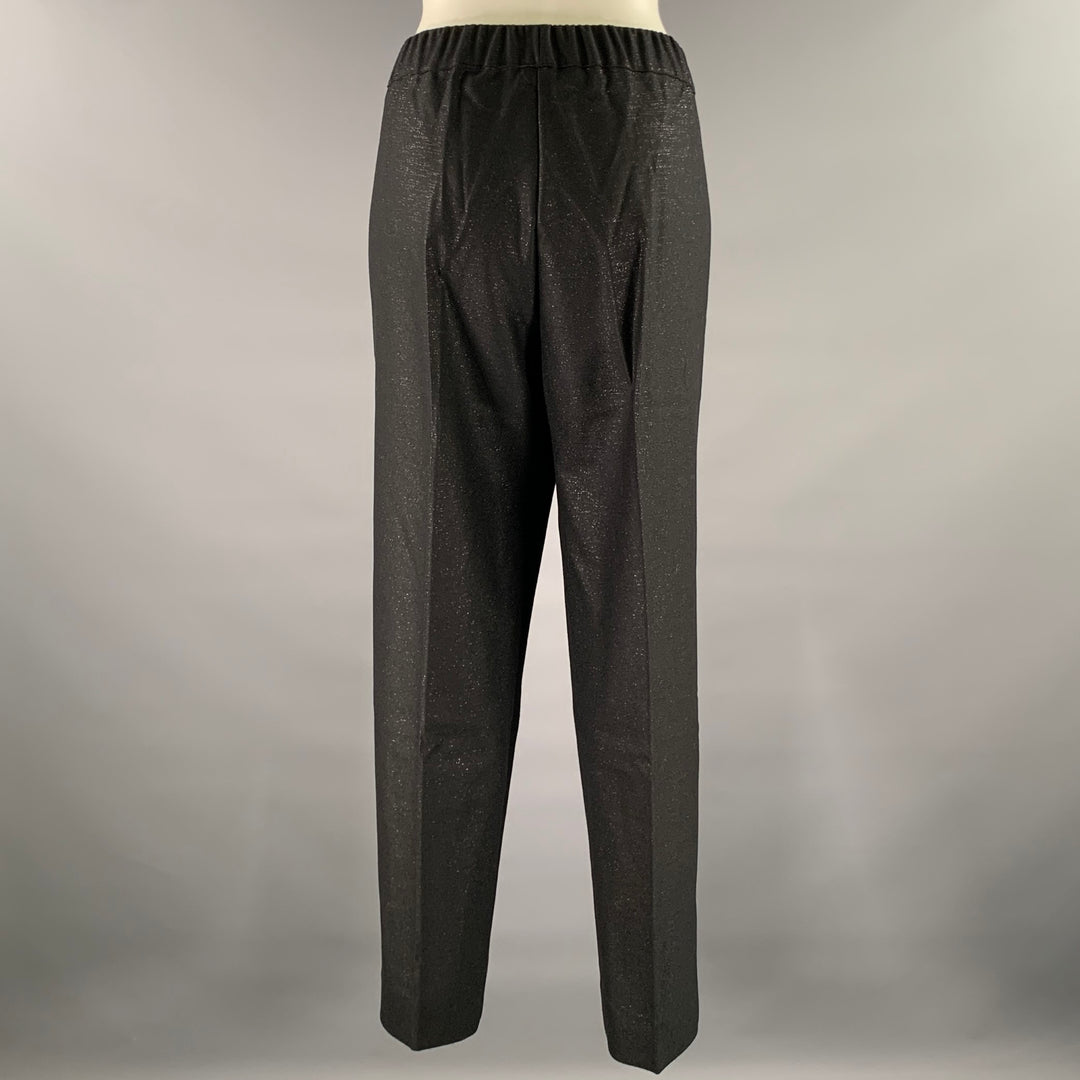 D. EXTERIOR Size 14 Black Glitter Wool Polyester Pants