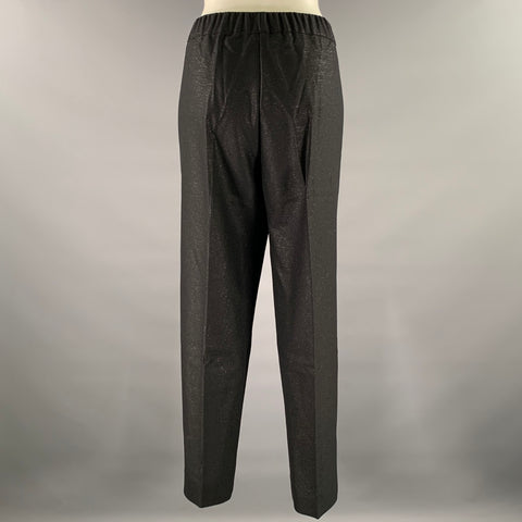 D. EXTERIOR Size 14 Black Glitter Wool Polyester Pants