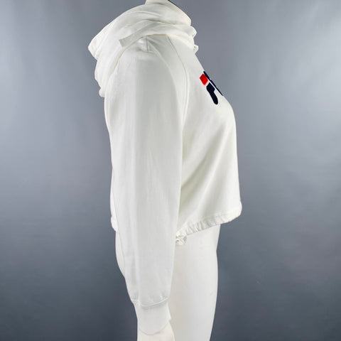 FENDI x FILA 2018 Size L White Black Red Cotton Logo Hoodie Casual Top