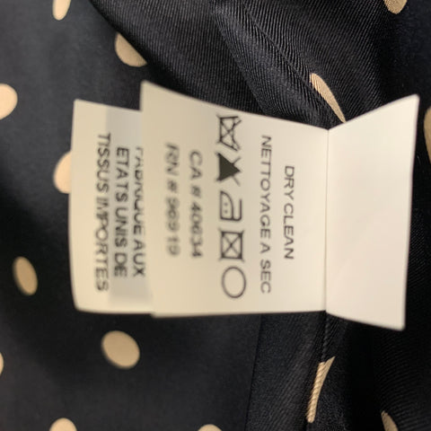 MARC JACOBS Size 4 Black White Silk Blend Polka Dot Belted Trench Coat