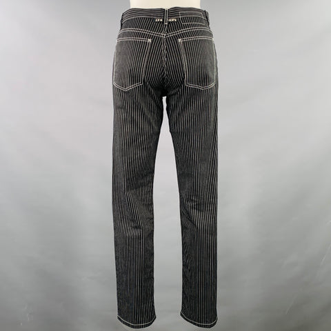 JEAN PAUL GAULTIER Size 27 Black White Cotton Blend Stripe Casual Pants