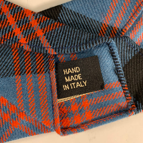 RRL by RALPH LAUREN Blue Orange Tartan Wool Tie