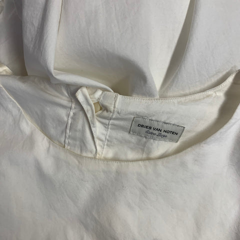 DRIES VAN NOTEN Size XL White Cotton Longline Oversized Casual Top