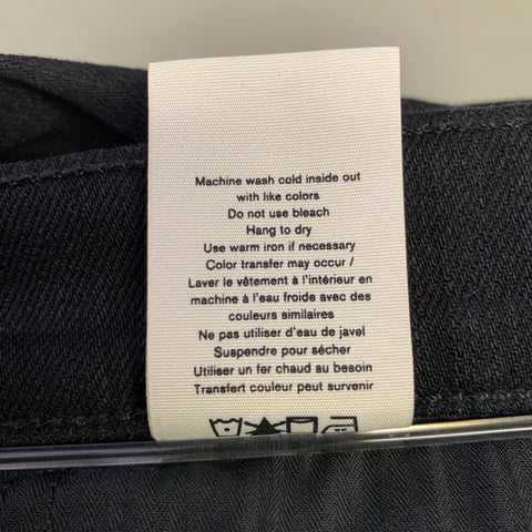 RAG & BONE Size 34 Black Heather Cotton Blend Button Up Jeans