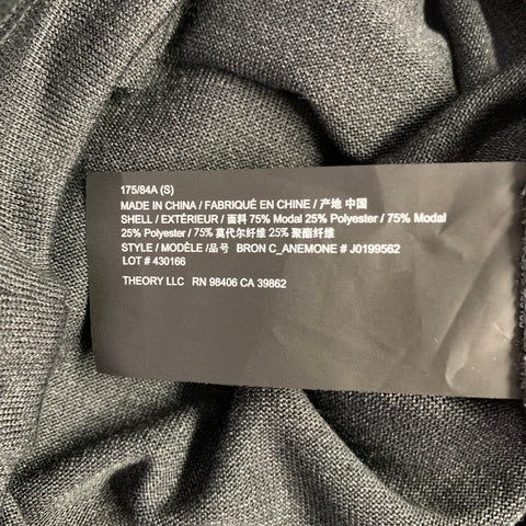 THEORY Size S Grey Charcoal Heather Modal Blend Half Placket Polo