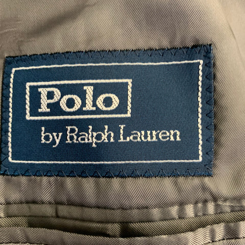 POLO by RALPH LAUREN Size 40 Regular Grey White Checkered Virgin Wool 3 Piece Suit