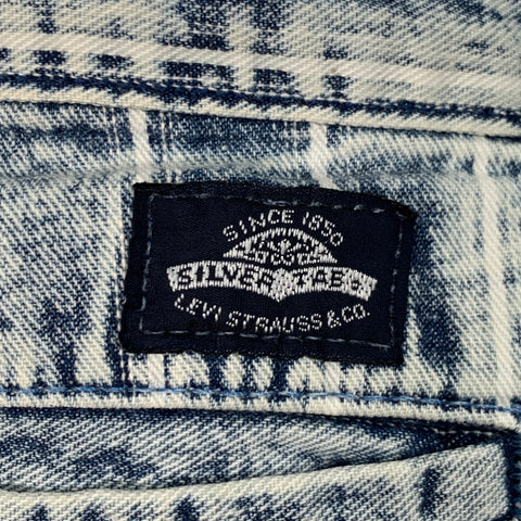 LEVI STRAUSS Size 36 Blue White Stripe Denim Straight Pleated Jeans
