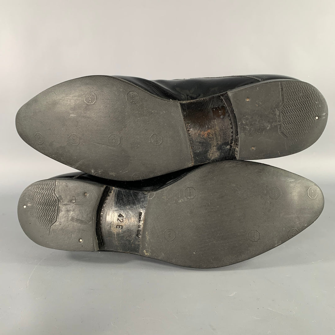 GUCCI Size 9.5 Black Double Monk Strap Lace-Up Shoes