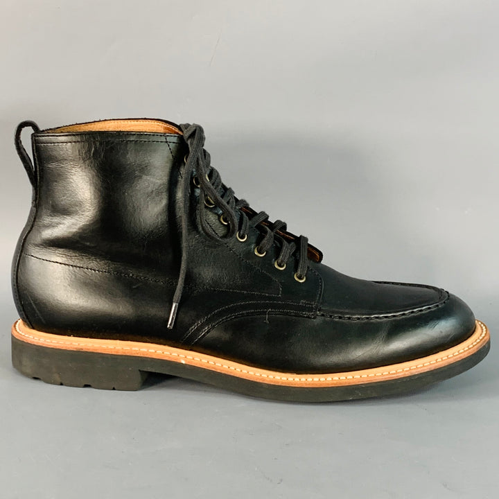 J.CREW Size 11 Kenton Black Tan Leather Lace-Up Ankle Boots