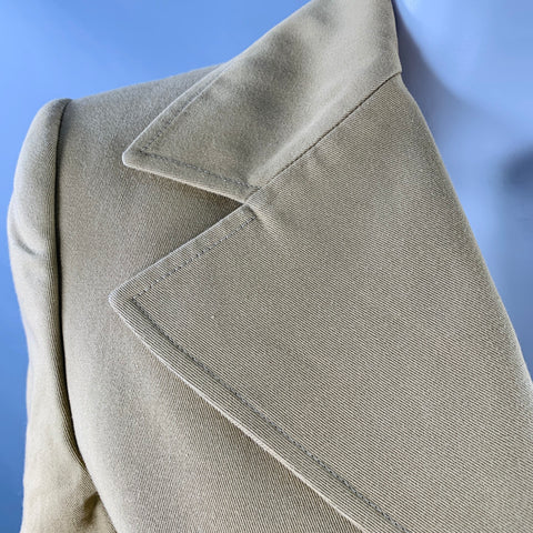 DOLCE & GABBANA Size 6 Khaki Cotton Twill Fitted Button Up Jacket Blazer