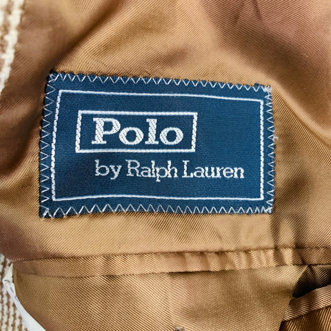 RALPH LAUREN Size 40 Brown Beige Plaid Cotton Notch Lapel Sport Coat