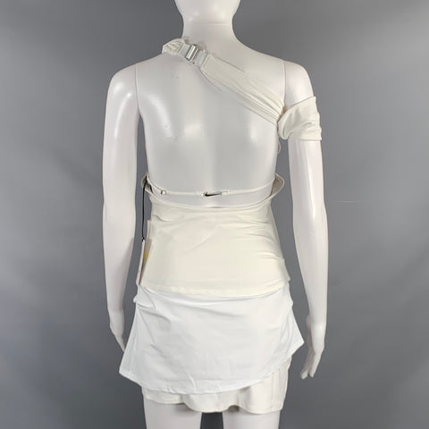 JACQUEMUS x Nike Size S White Polyester Blend Ruched Mini Cocktail Dress