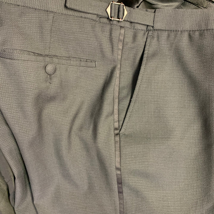 THE KOOPLES Size 38 Black Wool Woven Peak Lapel Tuxedo