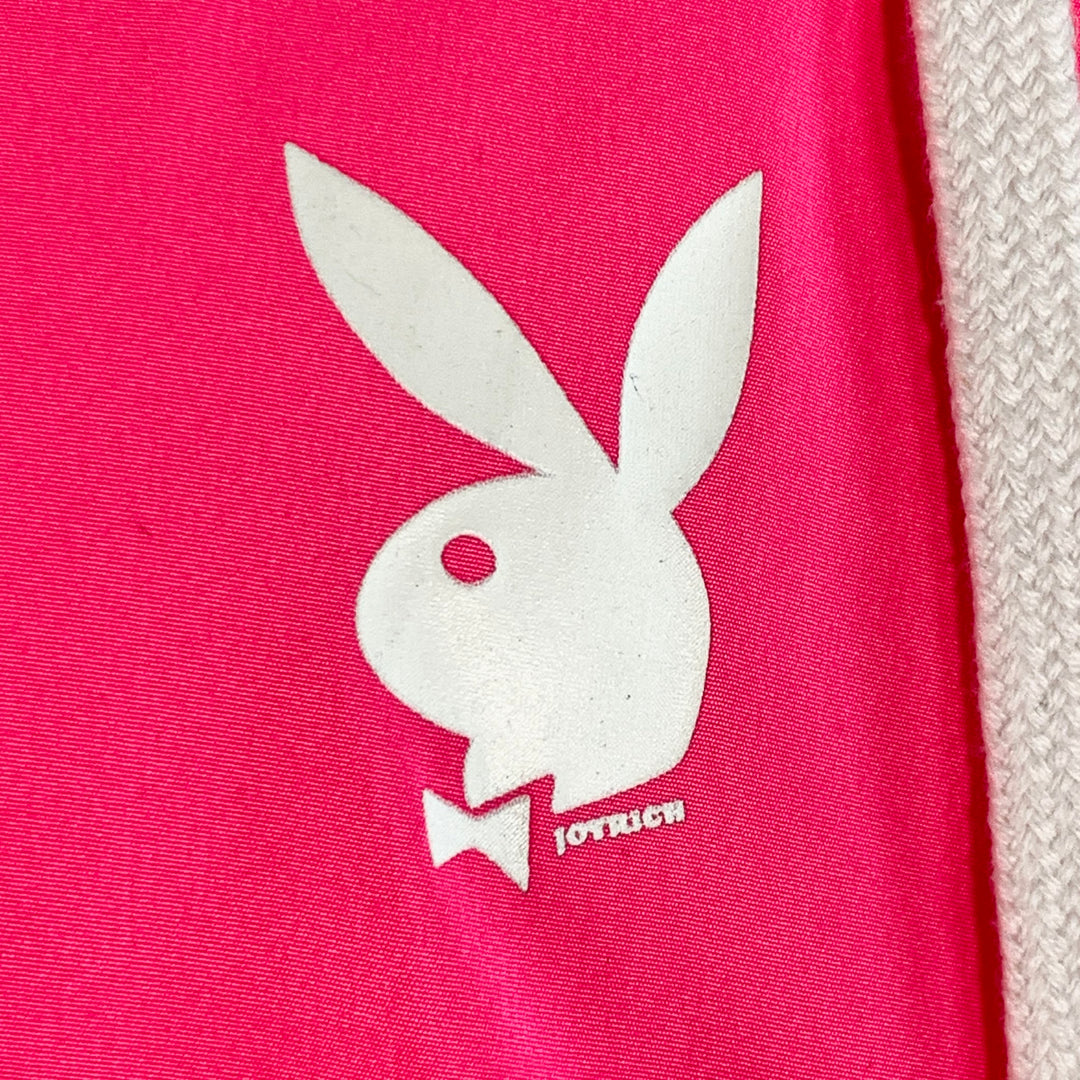 JOYRICH x PLAYBOY Size M Hot Pink Logo Polyester Hooded Snaps Coat
