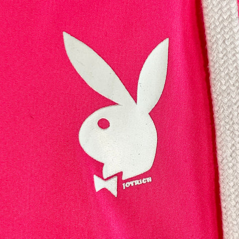 JOYRICH x PLAYBOY Size M Hot Pink Logo Polyester Hooded Snaps Coat