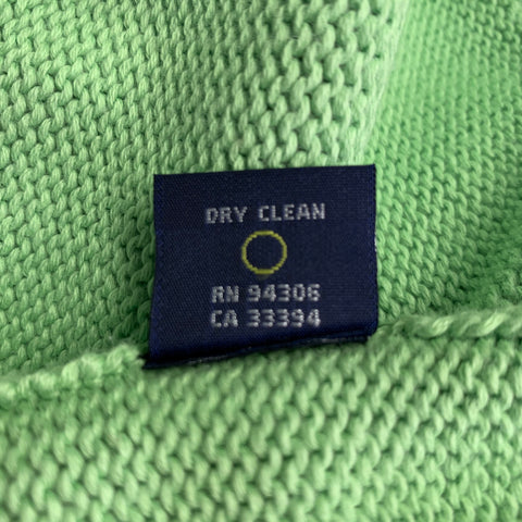 RALPH LAUREN Size L Green Cotton Knit V-Neck Sweater