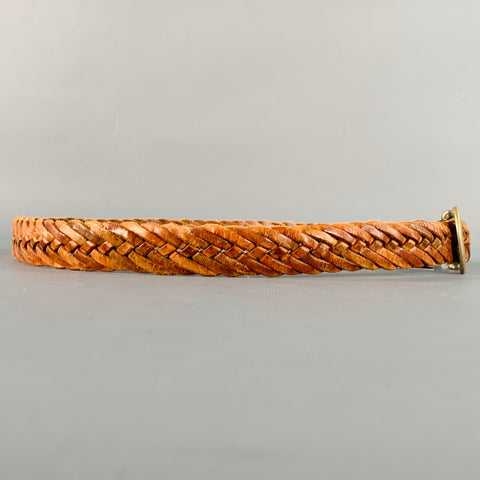 TRAFALGAR Size 34 Brown Black Braided Leather Belt
