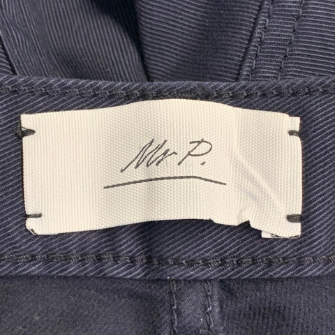 MR. PORTER Size 38 Navy Twill Cotton Blend Tapered Casual Pants