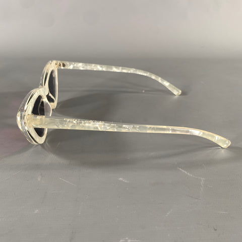 ADAM SELMAN White Acetate Sunglasses