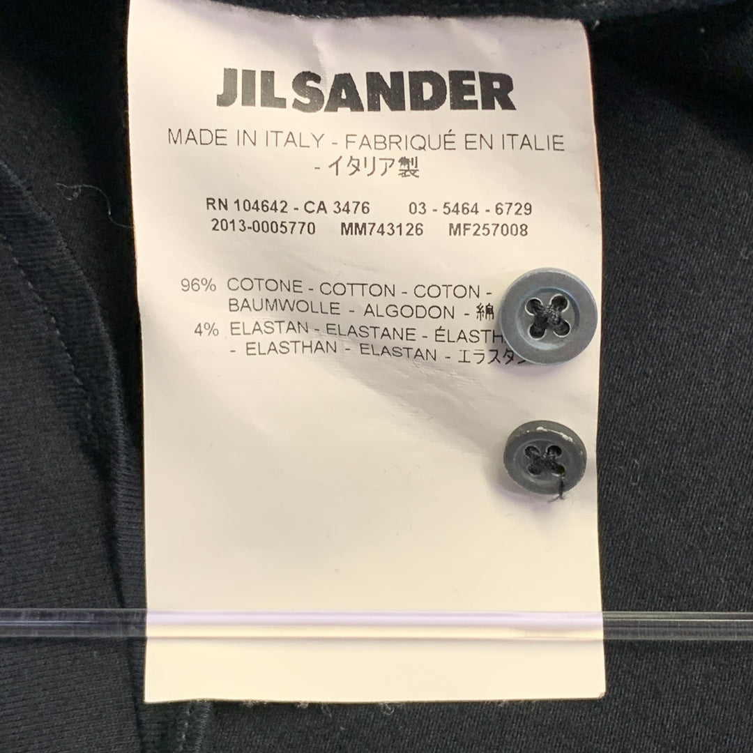 JIL SANDER Size 38 Black Cotton Blend Button Down Long Sleeve Shirt