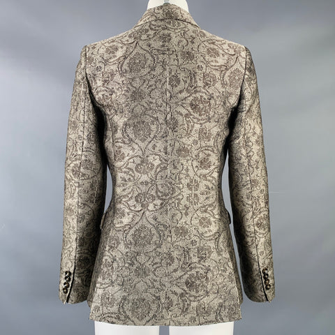 MAX MARA Taille 38 Blazer Fleuri en Polyester Marron Taupe