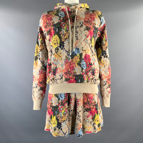 LOUIS VUITTON Size L Beige Multi Color Floral Cotton Hooded Tracksuits & Sets