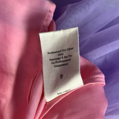 LOVE SHACK FANCY Size XS Pink Blue & Purple Nylon Mesh Elastic Waistband Skirt