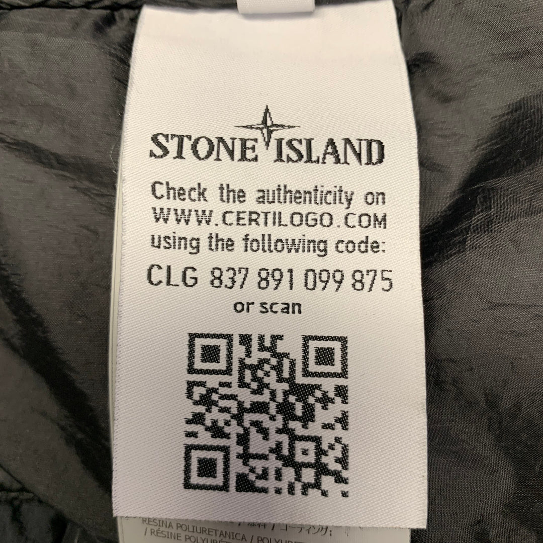 STONE ISLAND Size M Black Quilted Polyamide Blend Zip Up Vest
