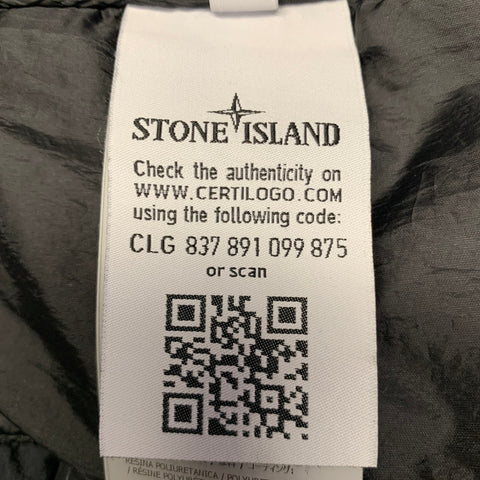 STONE ISLAND Size M Black Quilted Polyamide Blend Zip Up Vest