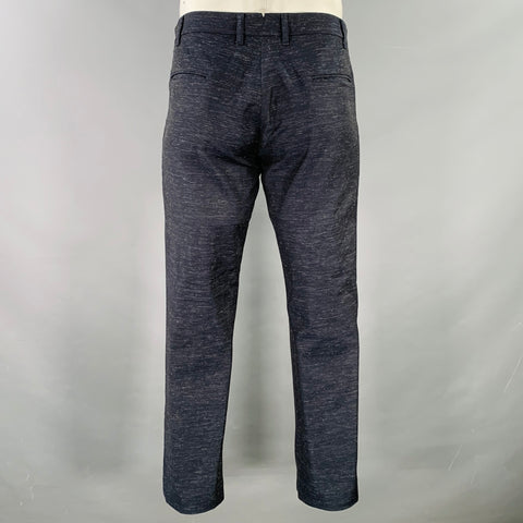BARENA Size 34 Navy Heather Virgin Wool Flat Front Casual Pants